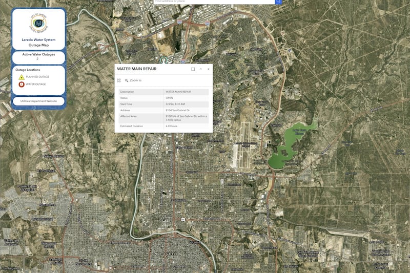 Reportan rotura de tubería de agua en San Gabriel Drive