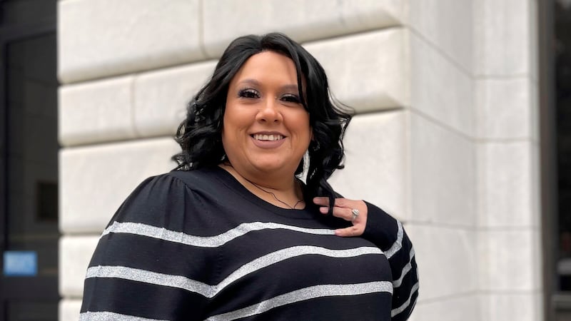 Priscilla Villarreal, an online journalist from Laredo, Texas, stands outside the 5th U.S....