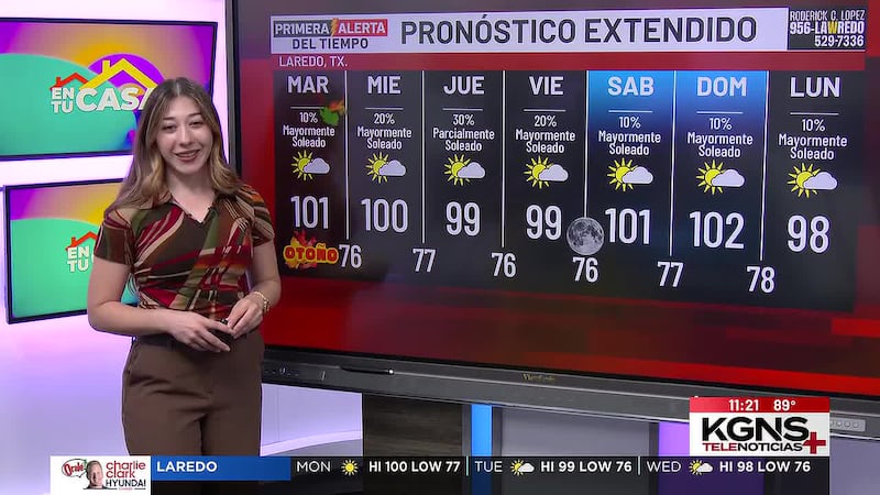 Inicio de Semana con temperaturas en los tres dígitos en Laredo