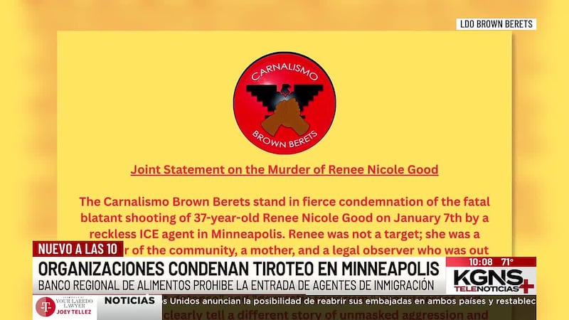 Organizaciones de Laredo condenan tiroteo en Minneapolis