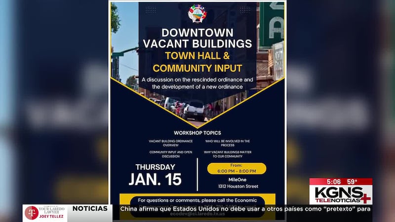 Invitan a reunión sobre edificios vacíos del centro de Laredo