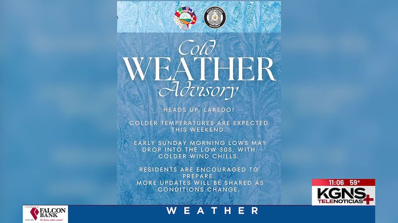 Laredo emite aviso de emergencia por clima frío