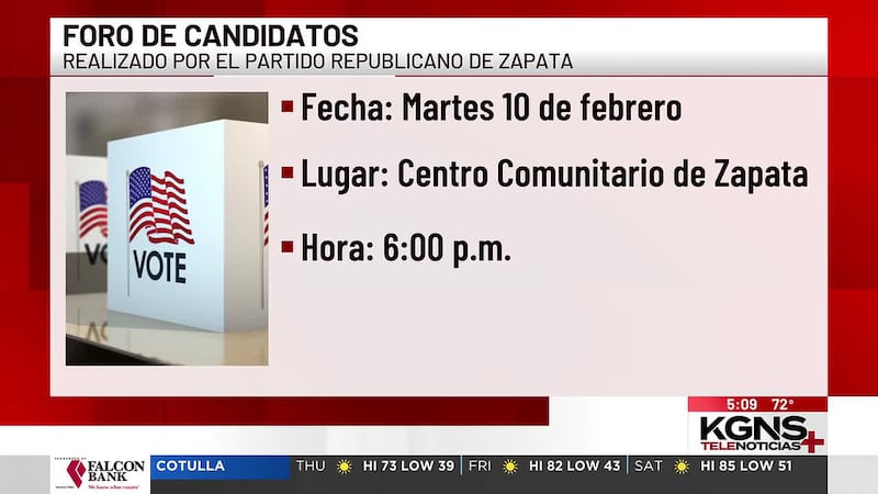 Partido Republicano de Zapata realizará foro de candidatos