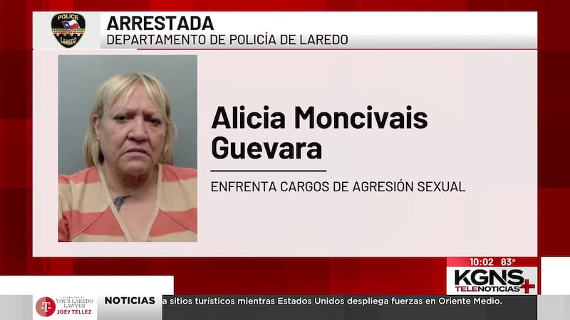 Mujer arrestada por agresión sexual a un adolescente en Laredo
