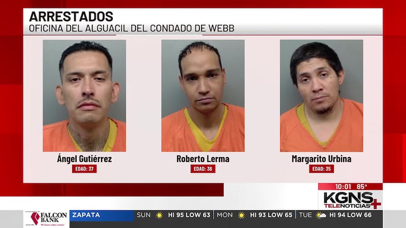 Oficiales de alguacil del condado de Webb detienen a tres sujetos