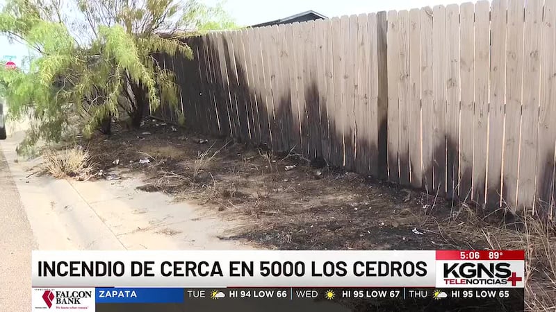 Incendio consume zacatal y cerca de vivienda al sur de Laredo