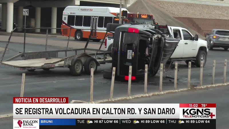 Volcadura provoca el cierre de carriles en Calton Rd. y San Darío