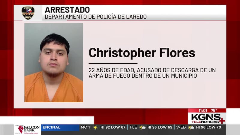 Hombre es arrestado bajo cargos por realizar disparos en Laredo