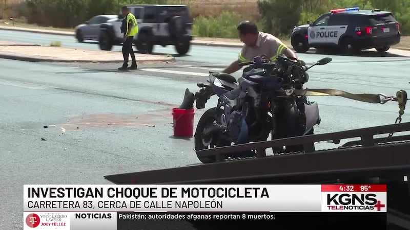 Investigan accidente de motocicleta al sur de Laredo