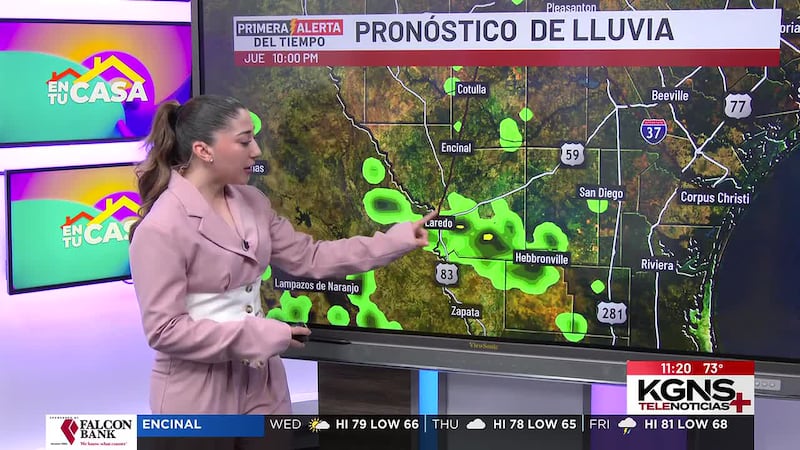 Miércoles con probabilidad de lluvia en Laredo