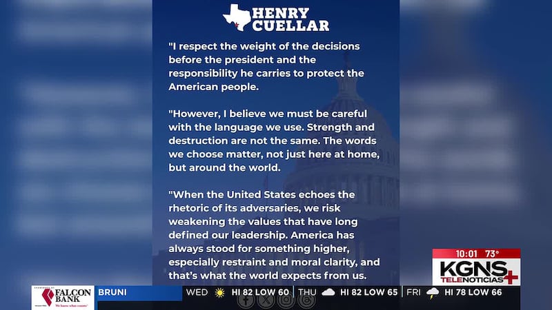 Congresista Cuéllar reacciona a retórica de Trump