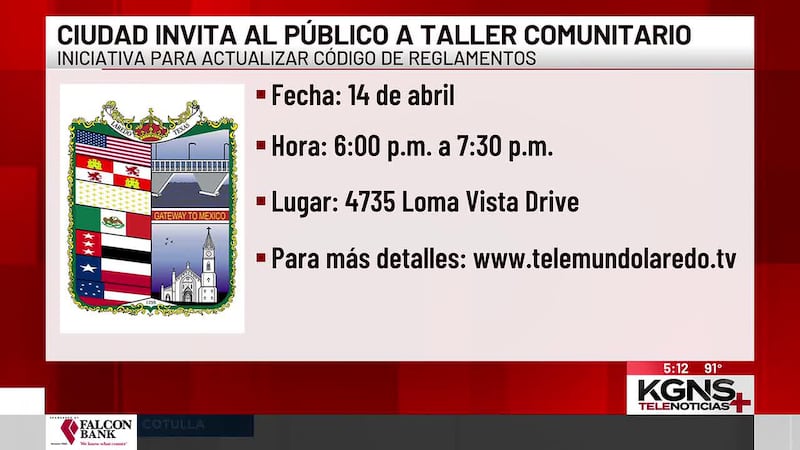 Invitan a taller sobre iniciativa para actualizar código de reglamentos de Laredo