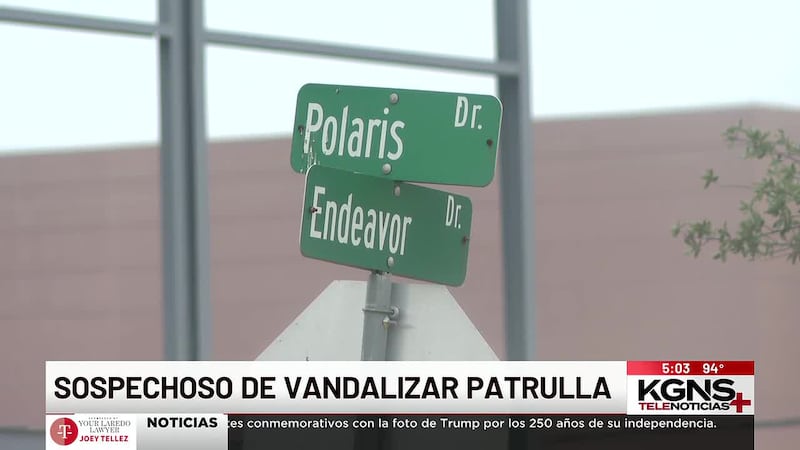 Arrestan a sospechoso de vandalizar patrulla de la Policía de Laredo