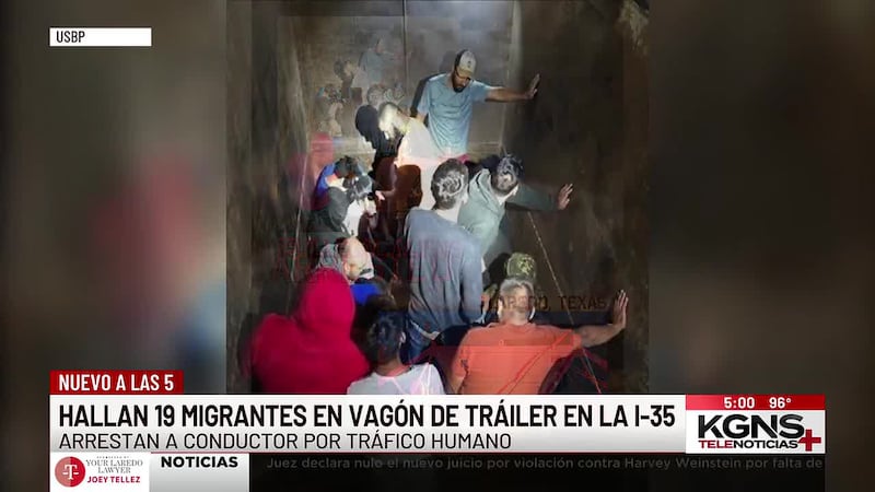 Descubren a 19 migrantes ocultos en remolque por la carretera I-35 en Laredo