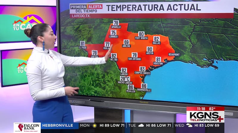 Lunes con temperaturas cálidas en Laredo