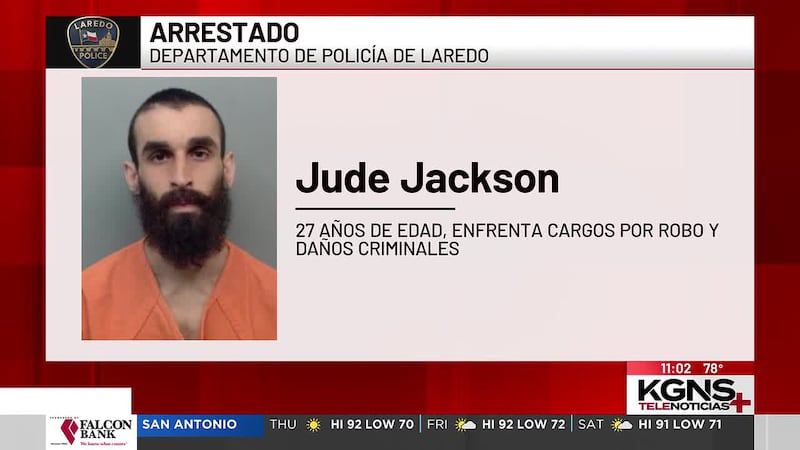Arrestan a sospechoso de robo en el centro de Laredo