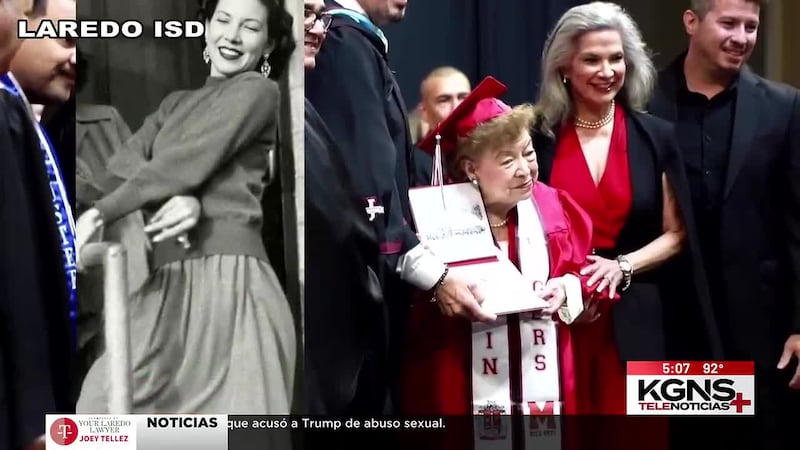 Mujer de 100 años se gradúa de preparatoria en Laredo