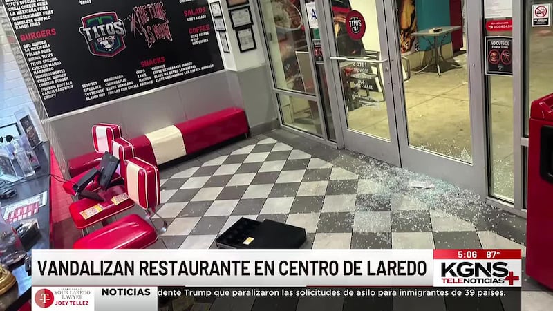 Vandalizan restaurante en centro de Laredo