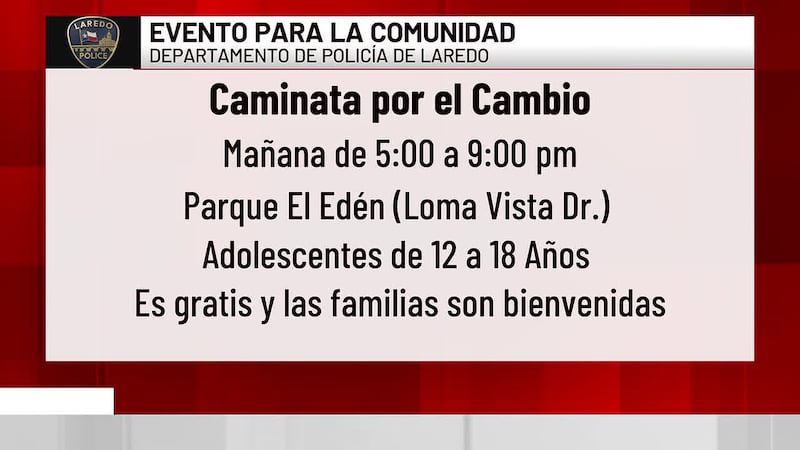 Policía de Laredo invita a comunidad a “Walk for a Change”