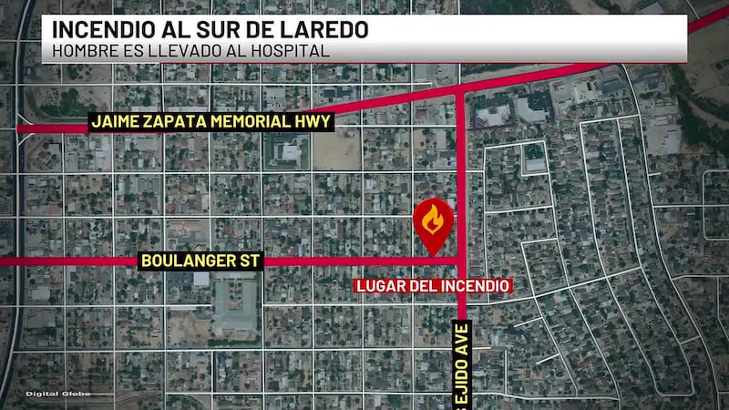 Incendio en vivienda al sur de Laredo deja a hombre hospitalizado