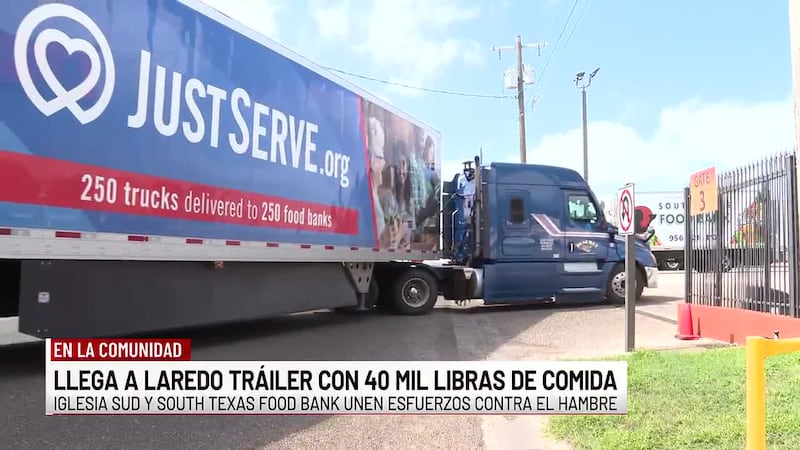 Llega tráiler con 40 mil libras de comida a Laredo