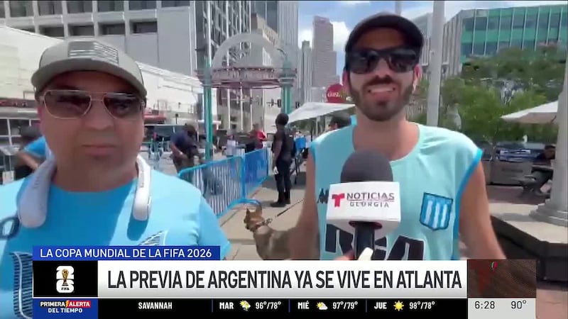 Fiesta albiceleste en Atlanta antes del partido de Argentina-Egipto