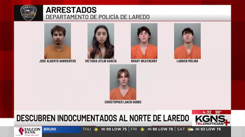 Arrestan a 5 jóvenes en Laredo por presunto tráfico de personas