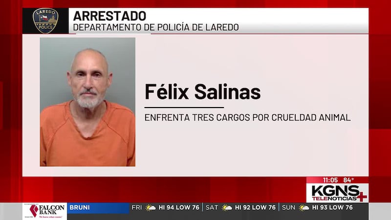 Arrestan a hombre acusado de arrojar tres perros al Arroyo Chacón en Laredo