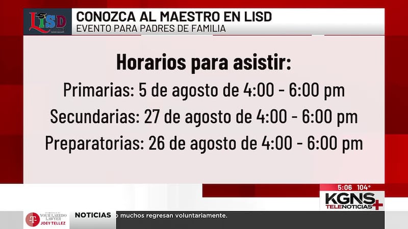 LISD anuncia fechas para el evento "Conoce a tu Maestro" antes del regreso a clases