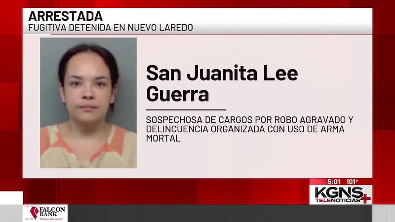 Capturan en Nuevo Laredo a fugitiva acusada de robo en el condado de Webb
