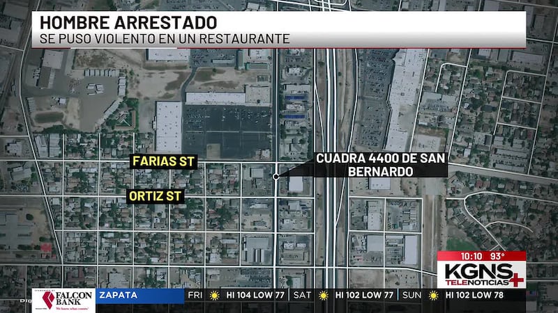 Hombre enfrenta cargos tras agredir a gerente de restaurante en Laredo