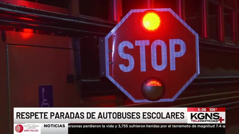 Lanzan campaña para hacer respetar paradas de autobuses escolares en Laredo