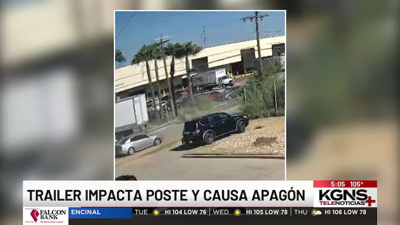 Tráiler derriba poste y provoca apagones en el norte de Laredo