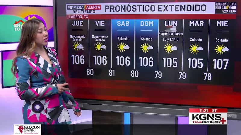Miércoles con temperaturas en los tres dígitos en Laredo