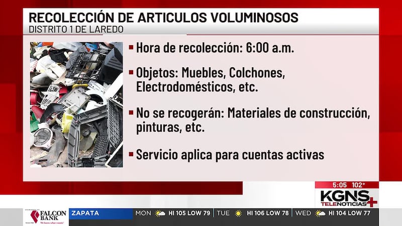 Inicia recolección gratuita de ramas y cacharros en el Distrito 1 de Laredo