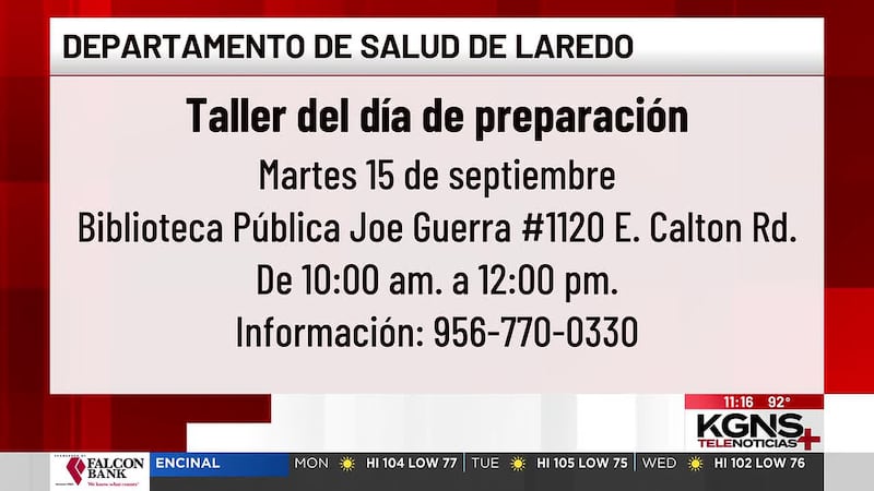 Invitan a taller de preparación de emergencias gratuito en Laredo