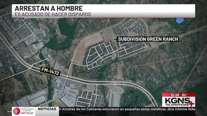Hombre es arrestado por disparar arma de fuego en subdivisión al norte de Laredo