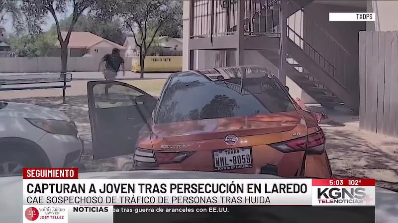 CAPTADO EN VIDEO: Arrestan a sospechoso de tráfico de personas tras persecución en Laredo