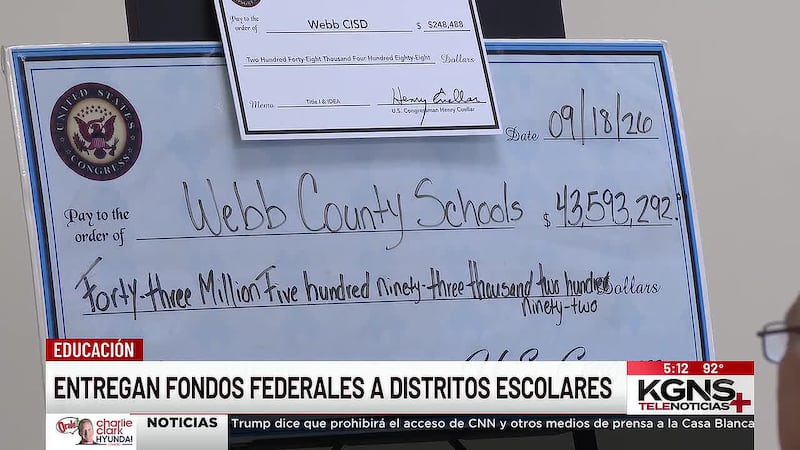 Entregan fondos federales a Distritos Escolares de Webb