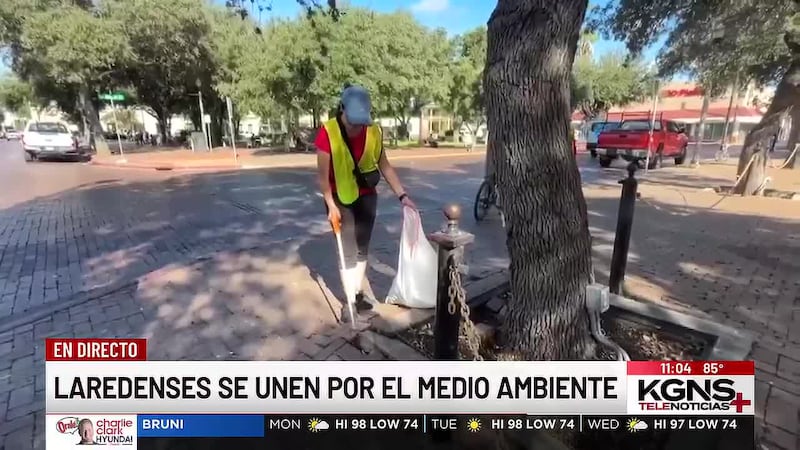 Laredenses se unen por el medio ambiente con limpieza en Plaza San Agustín