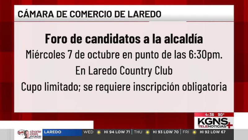 Candidatos a la alcaldía de Laredo participarán en foro este miércoles