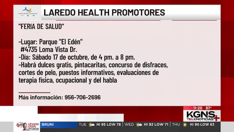 Laredo Health Promotores invitan a feria de salud para la comunidad