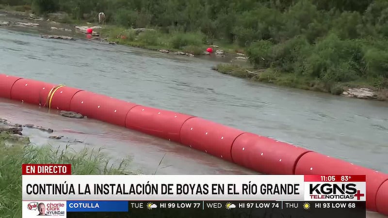 Continúa la instalación de boyas en el Río Grande