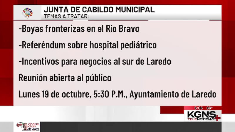 Discutirán en Junta de Cabildo: boyas fronterizas, referéndum para hospital pediátrico e...