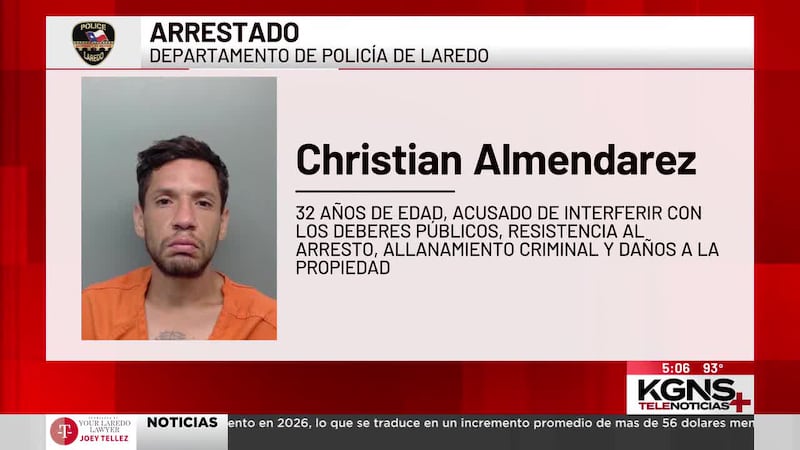 Arrestan a hombre por causar disturbios en una tienda cerca del centro de Laredo