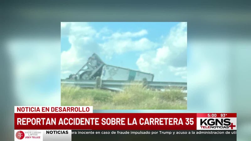 Volcadura de camión causa tráfico vial en carretera I-35