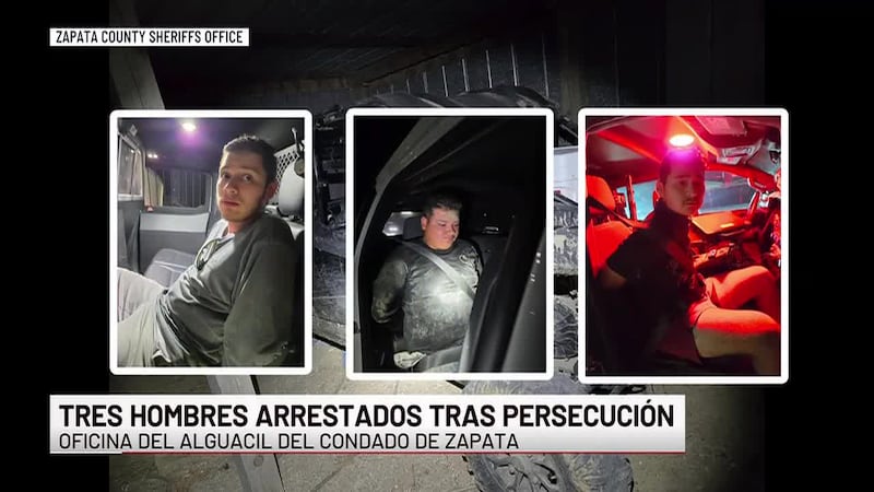 Arrestan a tres hombres tras persecución en Zapata