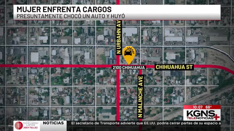 Mujer enfrenta cargos tras presuntamente chocar un auto y darse a la fuga