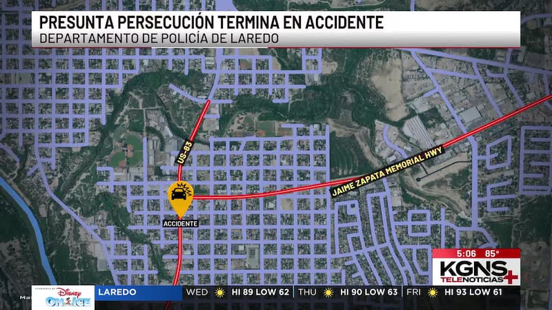 Persecución termina en accidente en Jaime Zapata Highway y la carretera 83