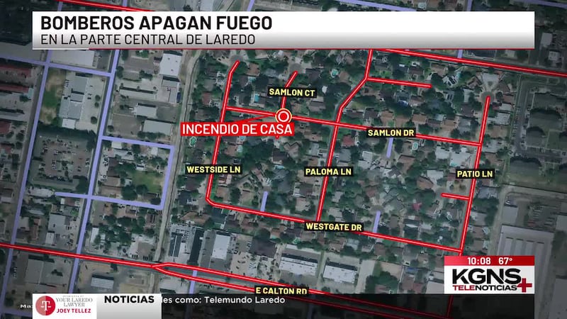 Reportan incendio en una vivienda al norte de Laredo